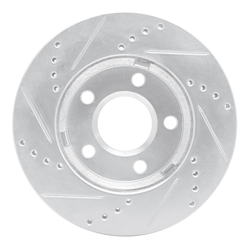 Buick Century Brake Rotor (1) - Front Right - R1 Concepts - Drilled & Slotted - Silver - `97-`05